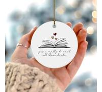 Adornos de Navidad 2025 Yes I Really Do Need All These Books, adornos de Navidad, regalos de bibliotecario, gusanos de biblioteca, regalo coleccionable para decoración de árbol de Navidad, círculo de