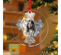 Adornos de Navidad acrílicos de 3 pulgadas 2025 Be still And Know That I Am God Salmo 46:10, adorno decorativo para árbol de Navidad, decoración navideña, belén, escena de Pascua, historia, recuerdo