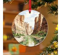 Adornos de Navidad acrílicos de 3 pulgadas 2025 Big Bend Texas National Park, adorno de Navidad personalizado, decoración de vacaciones, pósteres de aventura, impresiones de recuerdo, disco