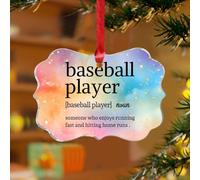 Adornos de Navidad acrílicos de 3 pulgadas 2025 con definición de sustantivo de jugador de béisbol, adorno único para árbol de Navidad, decoración del hogar, cita lingüística, frase, recuerdo
