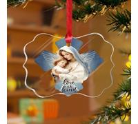 Adornos de Navidad acrílicos de 3 pulgadas 2025 con texto en inglés "Love Is Kind", adorno divertido de Navidad, decoración de árbol de Navidad, recuerdo de Jesús cristiano, disco transparente