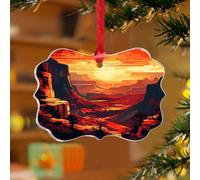 Adornos de Navidad acrílicos de 3 pulgadas 2025 del Parque Nacional de los Grandes Cañones para colgar, adorno de Navidad para vacaciones, decoración del hogar, acuarela, viaje, arte, cartel, recuerdo