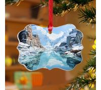 Adornos de Navidad acrílicos de 3 pulgadas 2025 del Parque Nacional del Glaciar, divertidos adornos colgantes para árbol de Navidad, decoración de paisaje natural, pinturas de recuerdo, disco