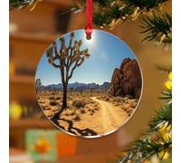 Adornos de Navidad acrílicos de 3 pulgadas 2025 del Parque Nacional Joshua Tree, divertido adorno de Navidad, decoración de fiesta, póster de aventura, impresiones de recuerdo, disco transparente