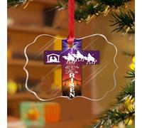 Adornos de Navidad acrílicos de 3 pulgadas 2025 He Is Risen, adornos colgantes personalizados, adornos colgantes para decoración navideña, recuerdo de Jesús cristiano, disco transparente, etiqueta de