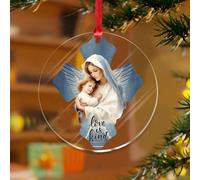Adornos de Navidad acrílicos de 3 pulgadas 2025 Love Is Kind, adorno personalizado para árbol de Navidad, decoración navideña, Pascua, bebé, Jesús, recuerdo, disco transparente, etiqueta de nombre