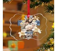 Adornos de Navidad acrílicos de 3 pulgadas 2025 para We Walk Faith No by Sight, divertido adorno de Navidad para festividades, decoración del hogar, decoración cristiana de la sagrada familia