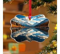 Adornos de Navidad acrílicos de 3 pulgadas del Parque Nacional del Glaciar 2025, adorno divertido para árbol de Navidad, decoración navideña, acuarela, viaje, arte, cartel, recuerdo, disco