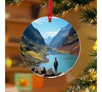 Adornos de Navidad acrílicos de 3 pulgadas del Parque Nacional del Glaciar 2025, adornos elegantes de Navidad, decoración de árbol de Navidad, bosque, montañas, pintura, obras de arte, recuerdo, disco