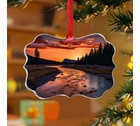 Adornos de Navidad acrílicos de 3 pulgadas del Parque Nacional Yyellowstone 2025, adornos colgantes personalizados, adornos colgantes para decoración de vacaciones, acuarela, viaje, arte, cartel