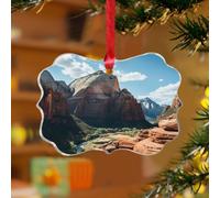 Adornos de Navidad acrílicos de 3 pulgadas para colgar en el parque nacional Zion 2025, adorno para árbol de Navidad, decoración interior del hogar, parque natural, paisaje, recuerdo, disco