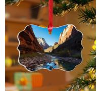 Adornos de Navidad acrílicos de 7,6 cm del Parque Nacional Zion 2025, adorno divertido para árbol de Navidad, decoración del hogar, paisajes de la naturaleza, pinturas de recuerdo, disco transparente