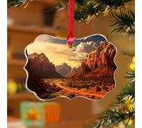 Adornos de Navidad acrílicos de 7,6 cm del Parque Nacional Zion 2025, divertidos adornos colgantes para árbol de Navidad, decoraciones de árbol de Navidad, paisajes naturales, pinturas de recuerdo