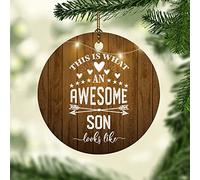 Adornos De Navidad Así Es como Se Ve Un Hijo Increíble Adorno De Cerámica Personalizados Decoración Navideña para Casa, para Cumpleaños, El Hogar