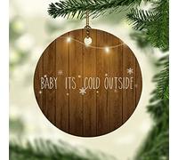 Adornos De Navidad Cita Bebé, Hace Frío Afuera Ornamento De Navidad De Porcelana con Diseño Colgante De Decoración Navideña Adornos, para Fiesta, El Hogar