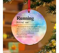 Adornos de Navidad con texto en inglés "Running Noun Definition", diccionario minimalista, recuerdo único, discos acrílicos transparentes, citas divertidas y refranes, bolas de Navidad para decoración