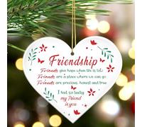 Adornos de Navidad de Amigo Amistad,Colgante de árbol de Navidad Decoraciones de Navidad para Casa Acrílicos Navideños Regalos para Familiares,Amigos,Mejor Amigo,Colegas,Amigo Verdadero,2 Cuerdas