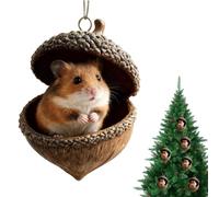 Adornos de Navidad de animales de 8 cm, acrílico 2D con forma de cono de | Adornos de árbol de animales, decoraciones de Navidad para el hogar, pared, ventana, estante, oficina, coche, espejo, bolsa