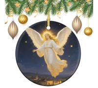 Adornos de Navidad de cerámica para colgar con cuerda dorada, ángel de la guarda de porcelana, decoración de árbol de Navidad para chimenea, mantel, corona, Navidad, fiesta, decoración de invierno