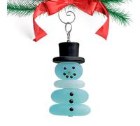 Adornos de Navidad de cristal de mar - Muñeco de nieve coleccionable de resina 3D | Colgantes de Navidad de cristal de mar, decoración para árbol, hogar, cocina, jardín exterior, patio, pared, ventana