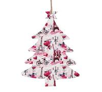 Adornos de Navidad de madera con impresión de la Torre Eiffel de París, colgantes de Navidad para fiestas en casa, decoraciones de regalo de Navidad