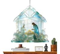 Adornos de Navidad de Navidad, colgante de cristal de mar, decoración religiosa de Navidad, celebración de invierno, reunión familiar, cumpleaños, sala de estar, cocina, apartamento, hermoso