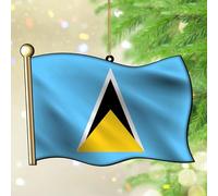 Adornos de Navidad de Santa Lucía, banderas nacionales del país, marinero, vela, adorno de Navidad, recuerdo de árbol de Navidad, decoración de árbol de Navidad, colgante acrílico para vecinos amigos