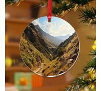 Adornos de Navidad del Parque Nacional de Kings Canyons, pósteres de aventura, impresiones rústicas, discos acrílicos transparentes, bosque, montañas, pintura, obras de arte, decoración de árbol de