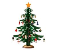 Adornos de Navidad, elegante adorno de escritorio de madera, centro de mesa natural festivo para alegría estacional (verde, talla única)