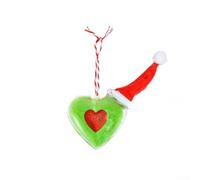 Adornos de Navidad en forma de corazón 8 piezas para celebraciones de vacaciones, bodas, oficina y decoración del hogar con construcción de plástico ligero con cuerda para colgar (: 8 cm de amor)
