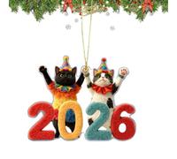 Adornos de Navidad Gato 2D Acrílico Gato Colgante Lindo y Pequeño | Decoración para fiestas de otoño de invierno para interiores, dormitorio, oficina, pasillo, ventana, puerta