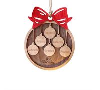 Adornos de Navidad personalizados con nombres de familia, adornos de Navidad personalizados de madera, pajarita, decoración de árbol de Navidad, regalo para nietos, padres, abuelos, ideas de regalo