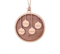Adornos de Navidad personalizados con nombres de familia, adornos de Navidad personalizados de madera, pajarita, decoración de árbol de Navidad, regalo para nietos, padres, abuelos, ideas de regalo