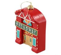 Adornos de Navidad retro, decoraciones navideñas, bolas de plástico para árbol con consola de juegos nostálgica, letrero de calle, decoración colgante festiva roja (B)