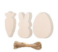 Adornos de Pascua de madera - Recortes de madera de Pascua - Pascua de corte de tarjetas de huevo de conejo de Pascua de madera sin terminar | Adorno de artesanía hecha a mano de la decoración de