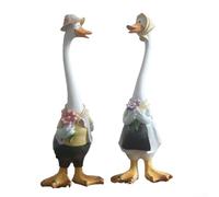 Adornos de pato de resina de estilo natural para exteriores Para jardines y patios, hechos para soportar elementos climáticos y añadir un aspecto divertido de la naturaleza (C)