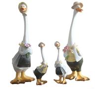 Adornos de pato de resina de estilo natural para exteriores para jardines y patios, hechos para soportar elementos climáticos y añadir un aspecto divertido de la naturaleza (A)