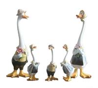 Adornos de pato de resina para exteriores para jardines y patios, hechos a mano de material con diseño detallado y resistencia a la intemperie (F)