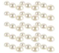 Adornos de Perlas Planas Semiredondas Beige para Manualidades, 3 Tamaños | Plástico Acabado Brillante y Adhesión Segura, Adecuado para Uñas, Bolsos y Decoración del Hogar
