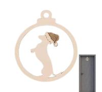 Adornos de perro para árbol de Navidad | Recortes de Navidad de madera - Recortes de madera para muñecas con garra de perro, decoraciones de boda