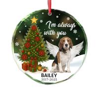 Adornos de perro personalizados para árbol de Navidad 2025 - Adorno conmemorativo personalizado para mascotas - Pérdida de perro, condolencias de mascotas, regalos de recuerdo - I'm Always with You