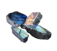 Adornos de piedra de feldespato Natural de Madagascar, gema azul for pecera y maceta, decoración de paisajismo(200g(2-3pieces)6-7cm)