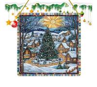 Adornos de pintura de piedras preciosas, pintura de piedras preciosas de Navidad, Pintura de gema de panel acrílico, Colgante de árbol de navidad, diamantes de imitación en, Arte de pared de acrílico