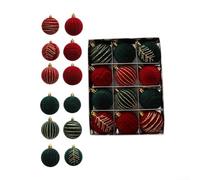 Adornos de plástico inastillables de tela de felpa para decoración de árbol de Navidad, ofrecen una decoración navideña duradera y segura para entornos familiares (1 colorido)