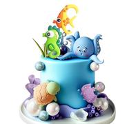 adornos de tarta bajo el mar adornos de tarta animales del mar decoraciones para fiestas temáticas del mar decoraciones para tartas de cumpleaños baby shower bajo el mar