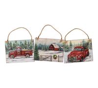 Adornos de vida en la granja Primitives by Kathy 110090, 4,50 pulgadas de largo, juego de 3, madera, papel y yute