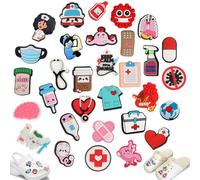 Adornos de Zapatos de Enfermera,30 Piezas Accesorios de Decoración de Zapatos Decoración de Sandalias de Zuecos Charms Zapatos PVC Shoe Charms Zapatos Médicos para Regalos de Niños Fiesta Cumpleaños