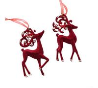 Adornos decorativos de Navidad rojos que transforman cualquier habitación en un país de las maravillas festivo (ciervo)