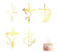 Adornos Dorados para Tartas de Mi Primera Comunión - Decoración de Comunión Infante y Joven, Figura para Tarta de Bautizo - Muñeca Tarta Comunión Joven
