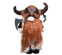 Adornos enanos, enanos suecos hechos a mano, estatua vikinga de resina, muñeca enana de guerrero vikingo, enano de jardín vikingo guerrero escultura, decoración interior o exterior, multicolor, 15 x